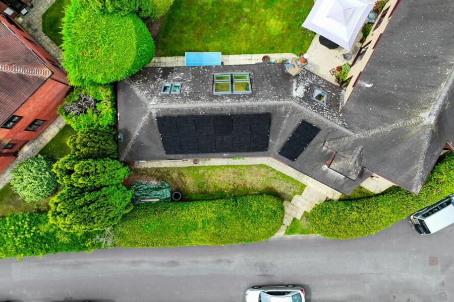 Birds-Eye View of Solar Panels