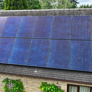 Twelve Solar Panels on a Roof