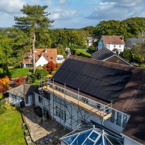 Solar Panels on a Roof in Autumn