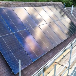 Clouds Reflecting on Solar Panels