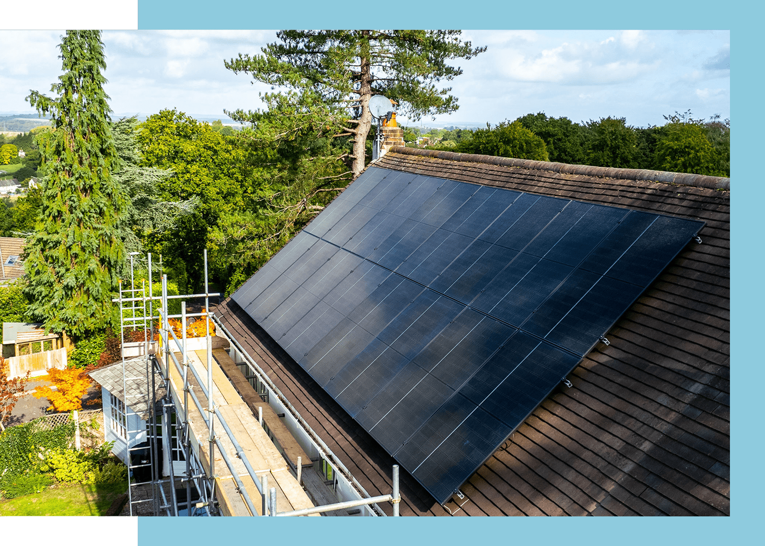 solar panels on roof