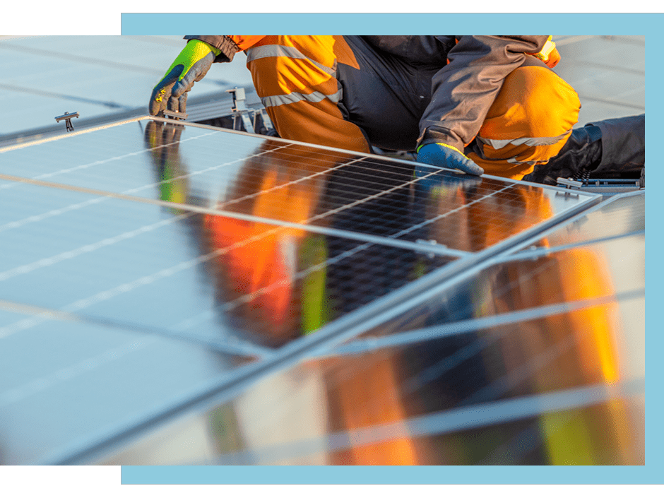 solar panels being installed