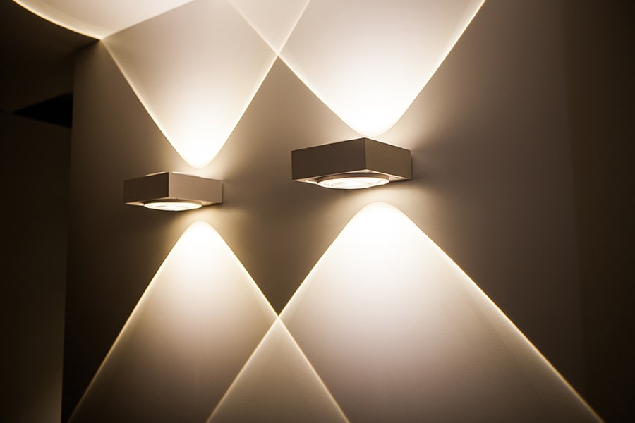 LED Lighting on a Living Room Wall