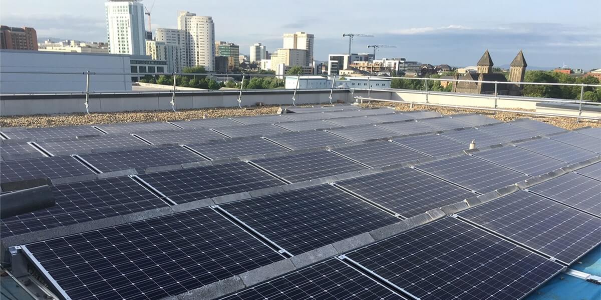 solar panels on commercial building