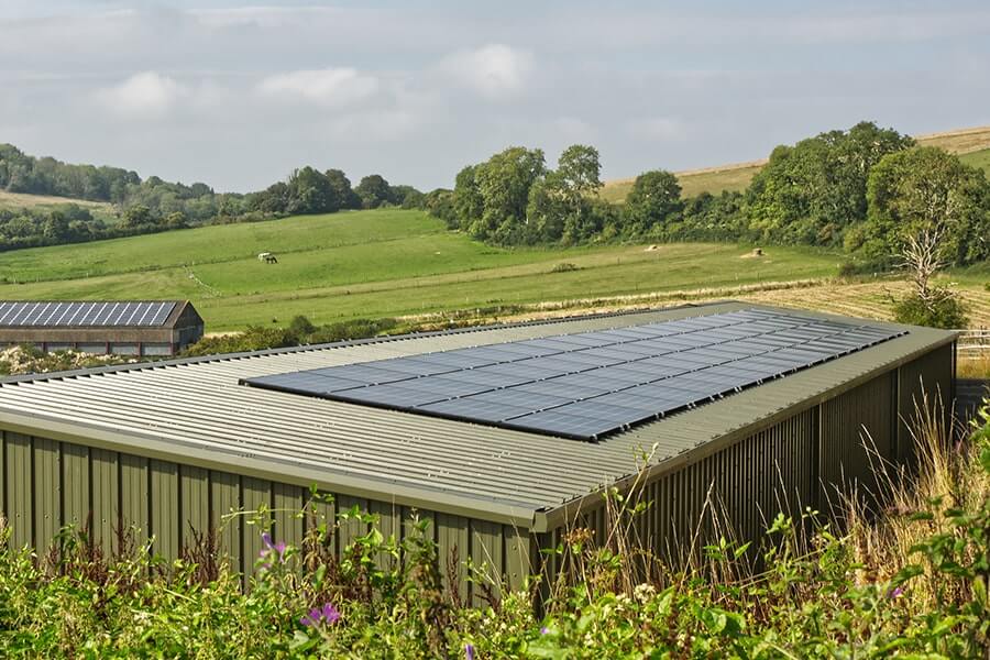 Solar Panels on Farm Barn